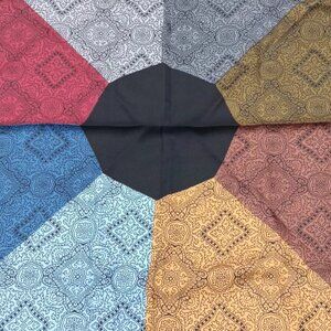 Vtg Ashear 9 Color Pocket Square Kerchief - 100% Silk Square hand rolled Italy
